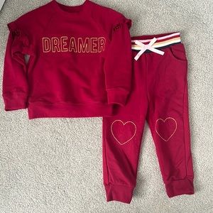 Burgundy Red DREAMER Jogging Suit Set. Size 2T.